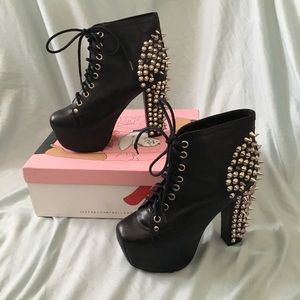 Jeffrey Campbell Spiked Black Leather Litas